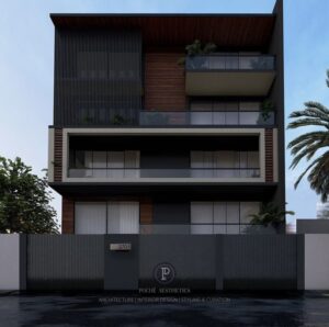 luxury front elevation of residential building in south delhi india architecture and interior design project