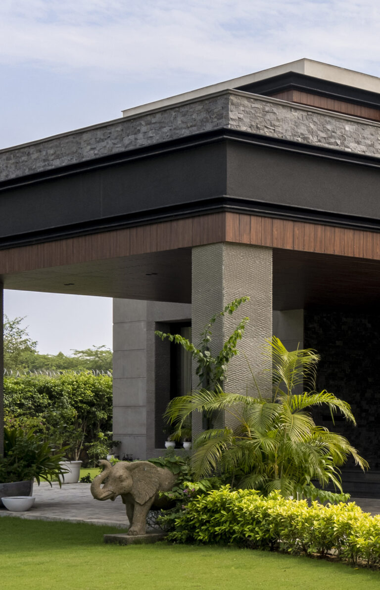 Landscape details of porch — interior design by Pochē Aesthetics, Delhi NCR