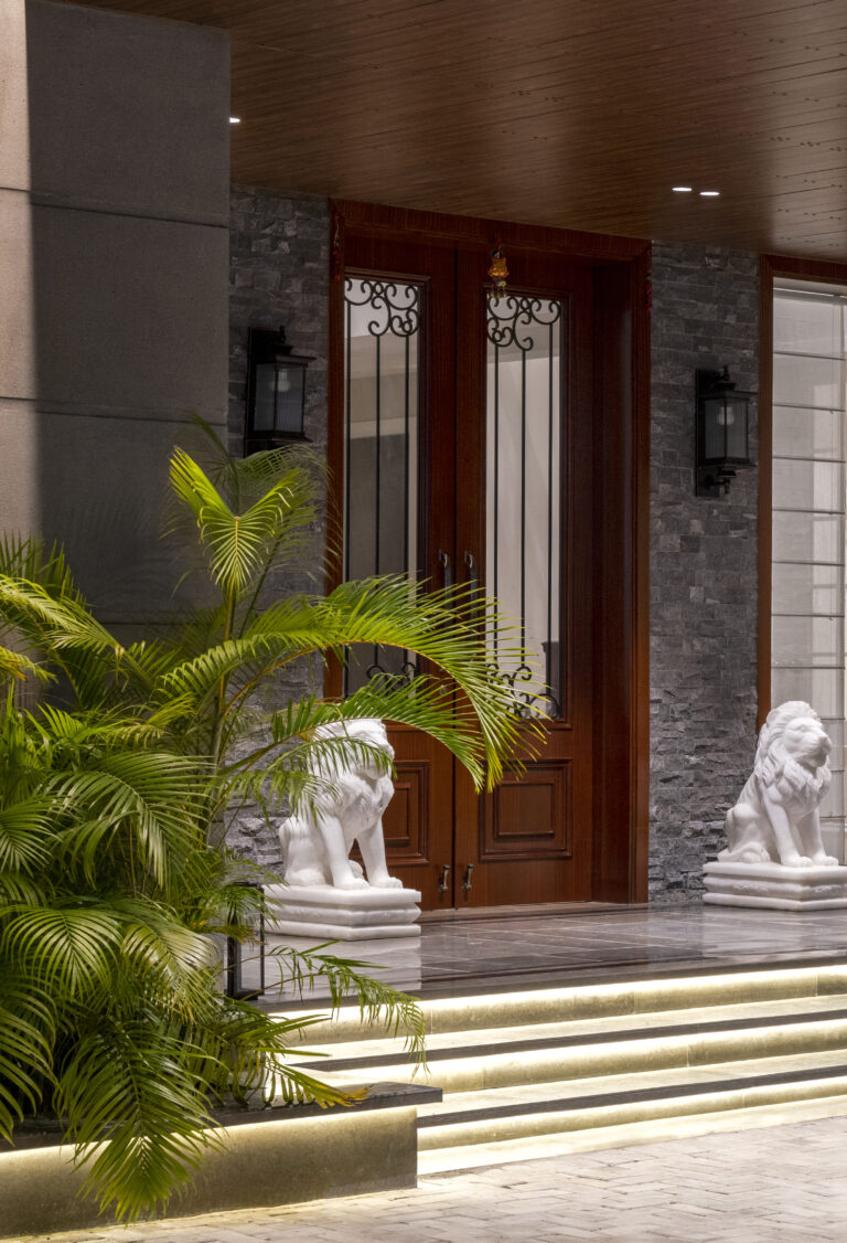 View of the main entryway — interior design by Pochē Aesthetics, Delhi NCR