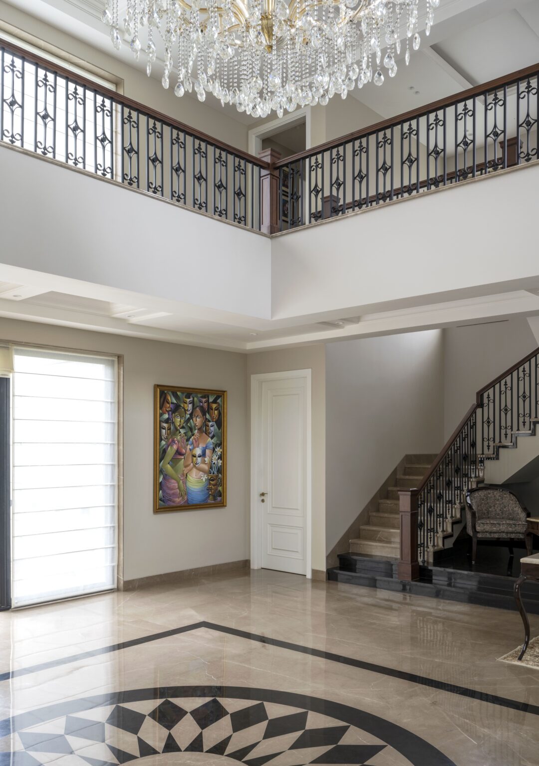 Double height foyer, residential architecture Delhi NCR
