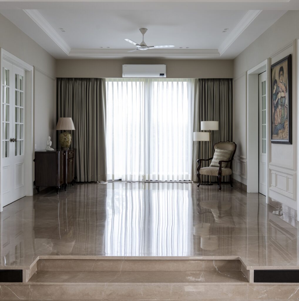 Classical vestibule in a Delhi residence designed by Pochē Aesthetics