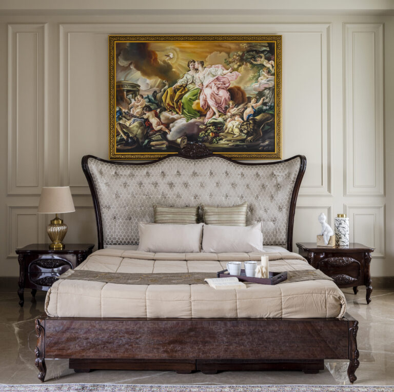 Detail view of the parent s bedroom — interior design by Pochē Aesthetics, Delhi NCR