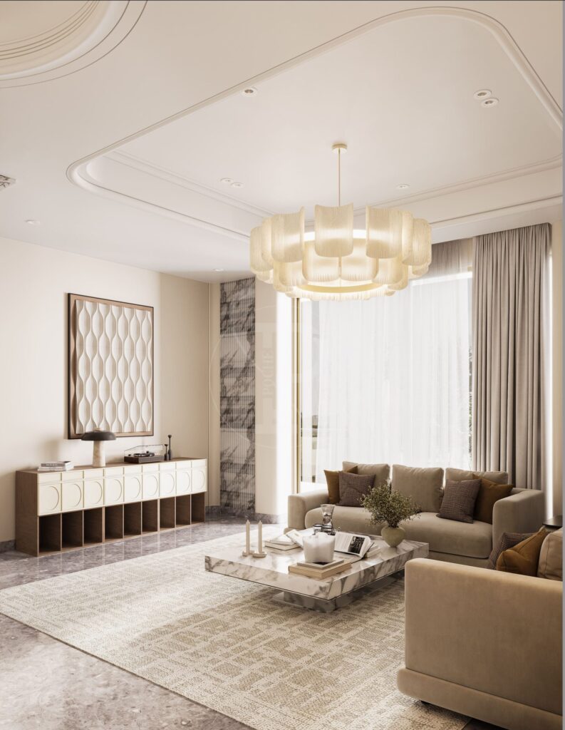Drawing room in a Delhi luxury residence designed by Pochē Aesthetics