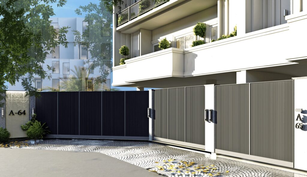 Entrance and drawing room view, Pochē Aesthetics residence in South Delhi